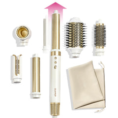 GlamUp 6-in-1 hot air styler long barrel enables full-length curls with ease