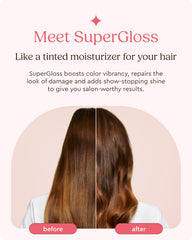 Glaze Super Gloss Cocoa Lights close-up shows hydrating, silky shine.