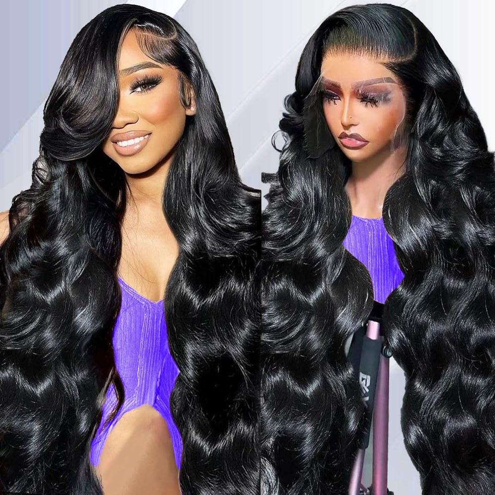 Gleeper 32-inch body wave lace front wig closeup showing natural texture and shine.