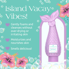 Glimmer Wish Mermaid Kids Body Wash being lathered for a clean, moisturized skin feel
