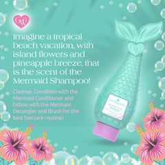 Glimmer Wish Mermaid Shampoo after wash hair shows glossy, easy-to-manage strands.