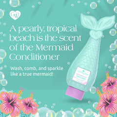 Glimmer Wish Mermaid conditioner ingredients coconut and macadamia for nourished-looking softness.