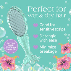 Glimmer Wish Mermaid hair brush for kids helps brushing kids' hair smoothly.