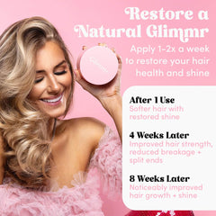 Glimmr hair mask with castor oil emphasizes hydration and scalp nourishment