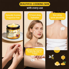 Gliowia Bee Venom Cream application closeup shows smooth, fast-absorbing formula