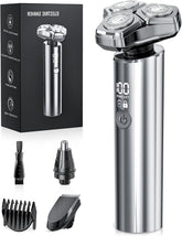GLLAVA electric razor front view in metallic gray for everyday precise shaving