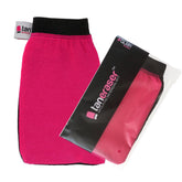GLMR Works Tan Eraser pink-side mitt for light exfoliation and tan removal prep