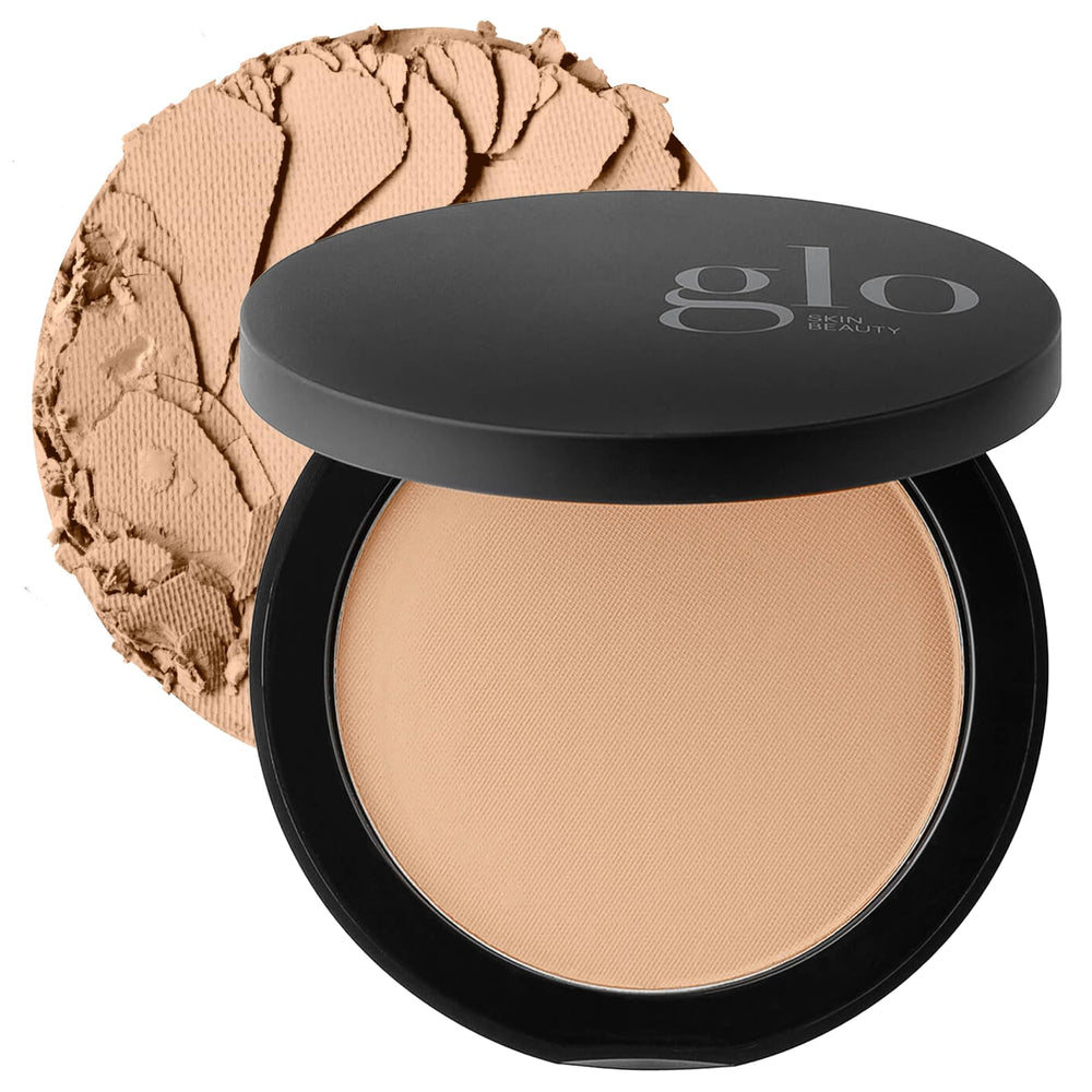 Glo Skin Beauty pressed base compact open delivers a radiant natural second-skin finish