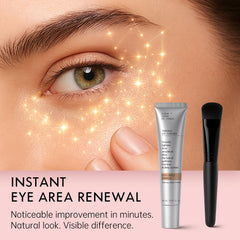 Glopink Instant Eye Tightener tube closeup shows a gentle formula for sensitive skin.