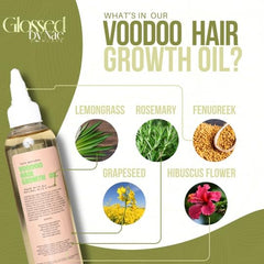Glossed by Nae Voodoo Hair Growth Oil scalp-application shot suggests easy daily use