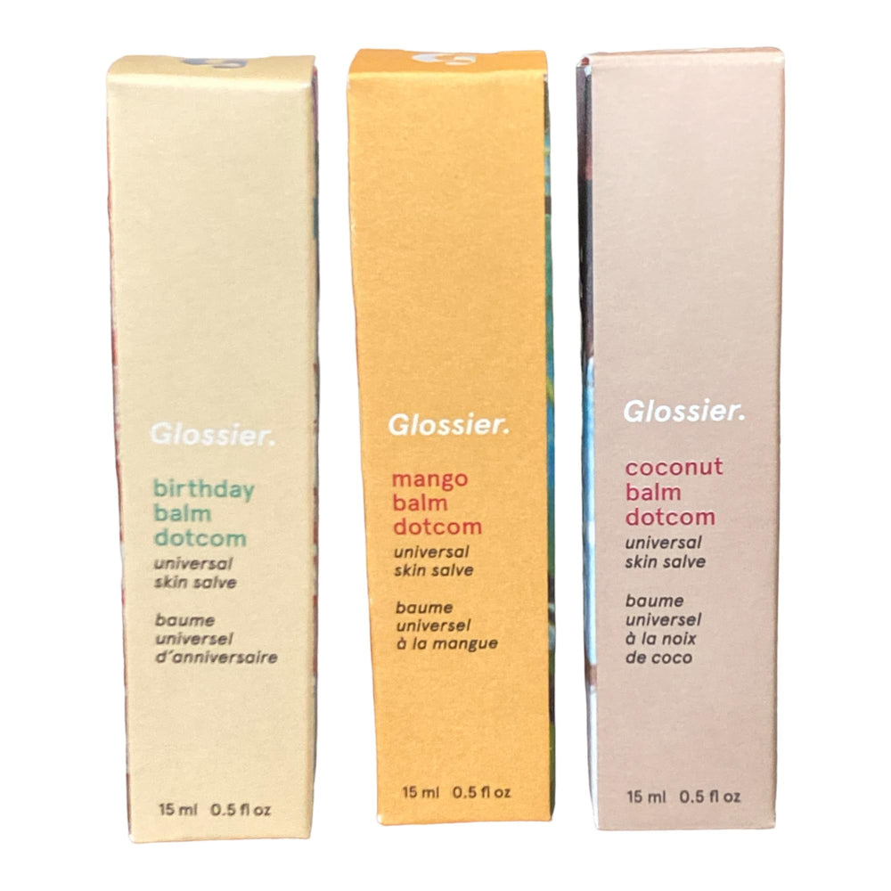 Glossier Balm Dotcom Trio Coconut: clear balm for daily moisture.