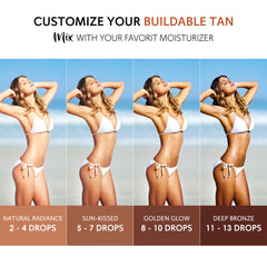 Glossiva Self Tanning Drops dropper enables precise control for gradual color.