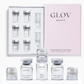 Glov Beauty micro-infusion stamp on face and lips for a dewy glow