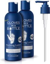 Gloves In A Bottle shielding lotion dispensing bottle demonstrates a clear barrier for everyday hand protection.
