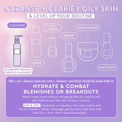 Glow Recipe Blueberry Bounce foaming bubbles delivering gentle exfoliation and deep cleanse