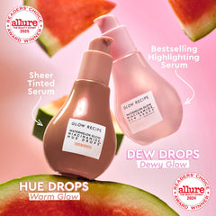 Glow Recipe Hue Drops application on the face for buildable tint