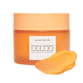 Glow Recipe Papaya Enzyme Cleansing Balm close-up jar shows makeup-melting hydration