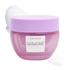 Glow Recipe Plum Plump jar front view highlights refillable packaging for sustainable skincare.