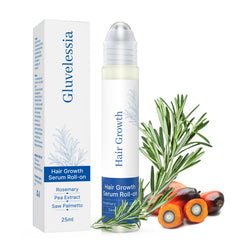 Gluvelessia hair growth serum roll-on bottle ready for targeted scalp nourishment.