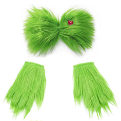 Glynisyz Christmas green bow hair clip for secure holiday hairstyle.