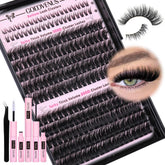 Goddvenus Eyelash Clusters Kit with waterproof bond for long-lasting wear.
