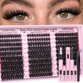 Goddvenus Fluffy Lash Clusters Kit packaging shows premium quality and complete DIY components.