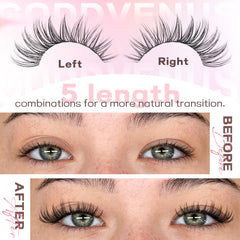 Goddvenus lash clusters lightweight cotton-band for comfortable wear