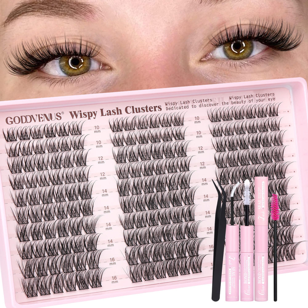 Goddvenus Wispy Lash Clusters Kit packaging for at-home DIY lash extensions.