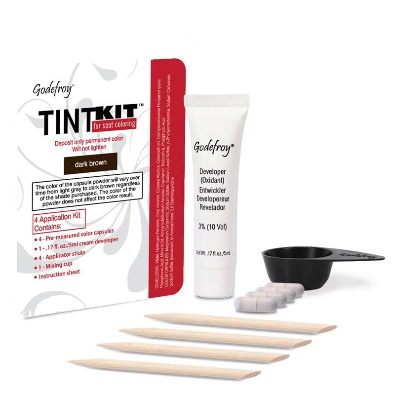 Godefroy hair color kit spot coloring demonstrates precise gray root touch-ups