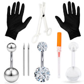 Goerhsjie belly button piercing kit contents neatly arranged for easy selection