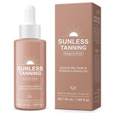 GOGIFTGO tanning drops to drink bottle shows easy daily dose for gradual bronze skin.