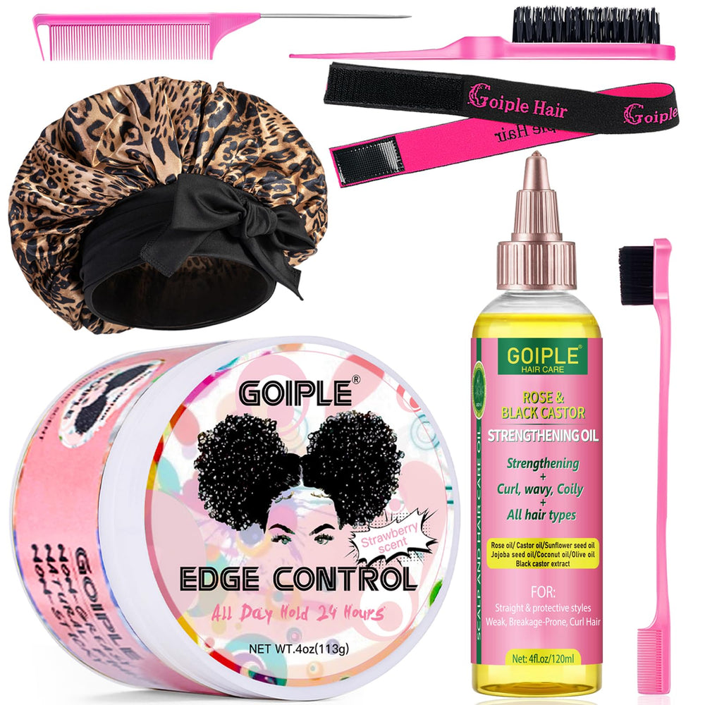 Goiple edge-control wax closeup: strong hold enables precise edge shaping for sleek looks.