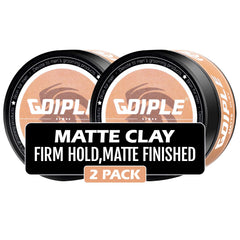 Goiple hair clay 2-pack front view offers matte finish and firm hold.
