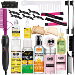 Goiple hot comb set assembled for easy wig styling and straightening.