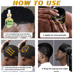 Goiple pocket palm comb set 1 shown for precise wave shaping.