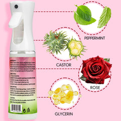 Goiple Rose Water Loc Spray application demonstrates even distribution for renewed moisture.
