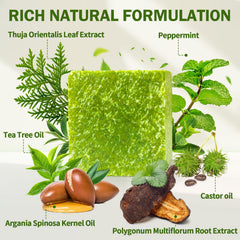 Goiple shampoo bar close-up with shea butter for conditioning and scalp refresh.