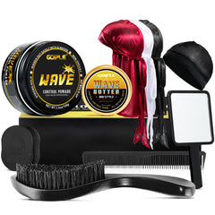 Goiple Wave Pomade tin close-up showing long-lasting hold for 360 waves.