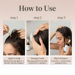 Golab Beauty rosemary scalp oil dropper releasing the invigorating blend.