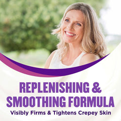 Gold Bond Age Renew Crepe Corrector bottle spread shows how a small amount glides.