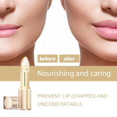 Gold Crystal pH Lipstick Color-Changing applying wand demonstrates smooth, non-stick wear.