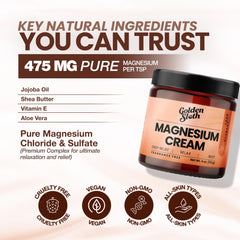 Golden Sloth magnesium cream night-time routine shot suggesting calming bedtime ritual.