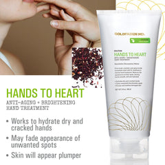 Goldfaden MD Hands To Heart texture swatch showing rich, fast-absorbing cream