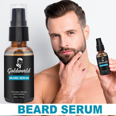 GoldWorld beard oil drops illustrating quick, lightweight conditioning for the beard