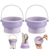 GOLIKEE 2Pack makeup brush cleaner mat purple front view for efficient cleaning and storage.