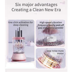 GOLIKEE pink cleaner with hanging feature for air-drying brushes.