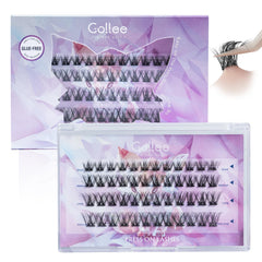 Gollee self-adhesive eyelashes close-up: 10-16mm clusters for natural blend