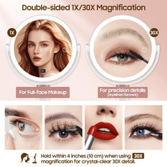 GOMIPURU mirror with 360° rotation for comfortable angles during routine.