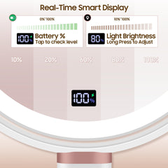 GOMIPURU digital display shows brightness and battery at a glance.