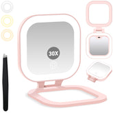 GOMIPURU travel mirror with folding stand for on-the-go makeup prep.